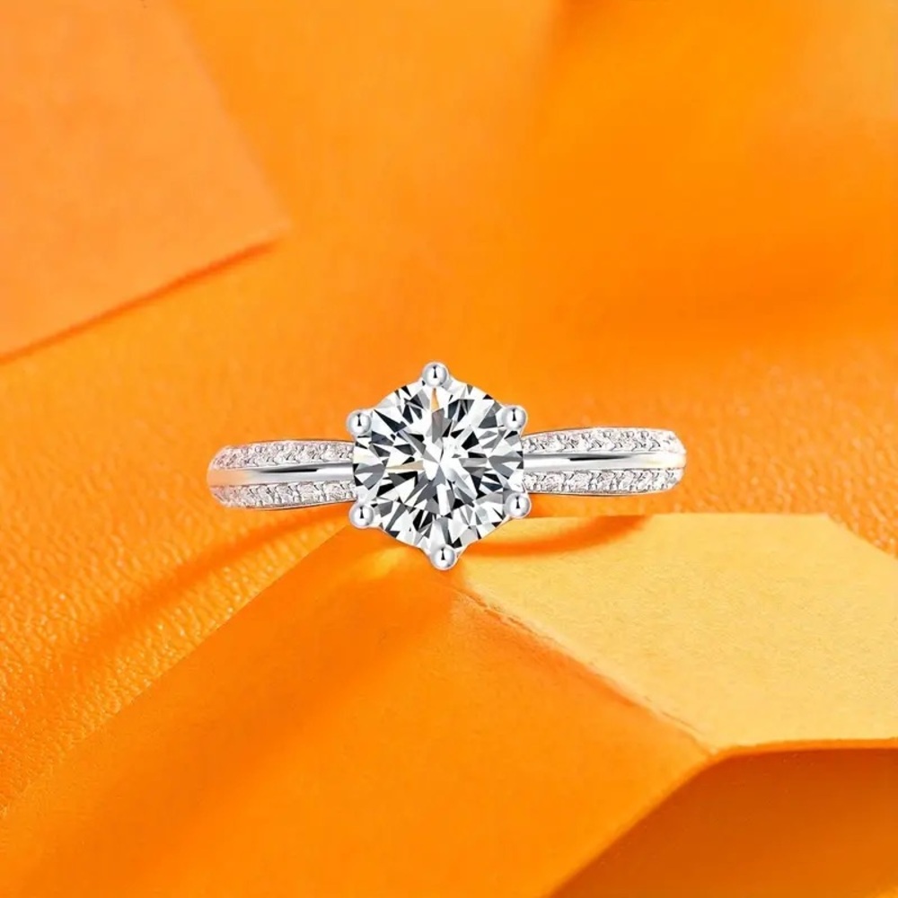 🔥CERTIFIED 3 CT DIAMOND RING LAB CREATED MOISSANITE DIAMOND